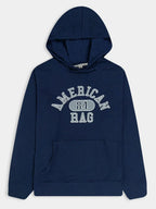 Mens Hooded Pullover Navy Sweatshirt