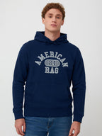 Mens Hooded Pullover Navy Sweatshirt