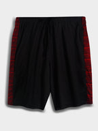 Mens Polyester Dry-Fit Black-Red Shorts