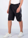 Mens Polyester Dry-Fit Black-Grey Shorts