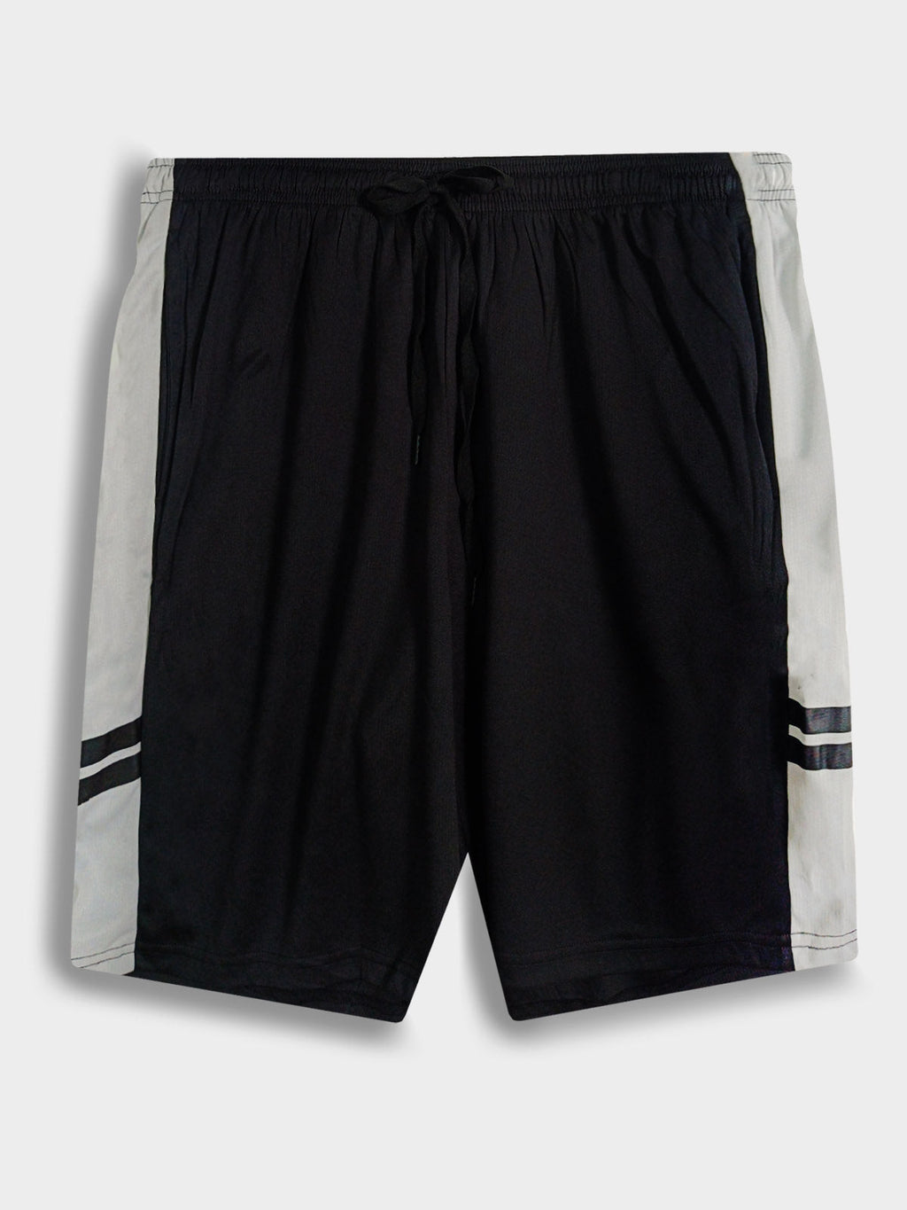Mens Polyester Dry-Fit Black-Grey Shorts