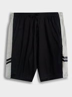 Mens Polyester Dry-Fit Black-Grey Shorts