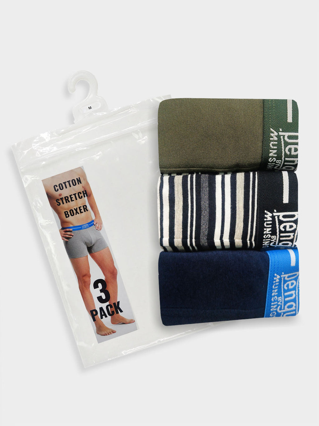 Men's 3 Pc Pack Stretch Boxers