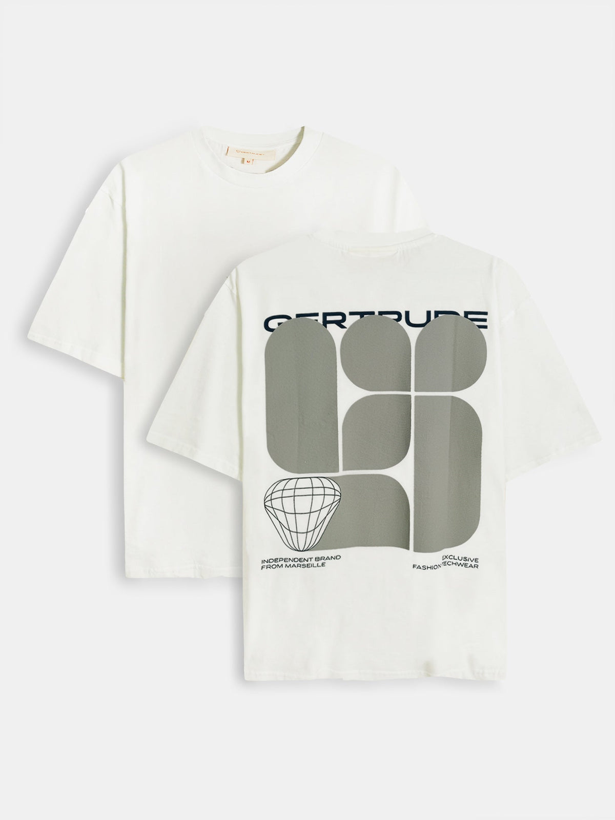 Mens Printed Oversize Fit Off-White T-Shirt