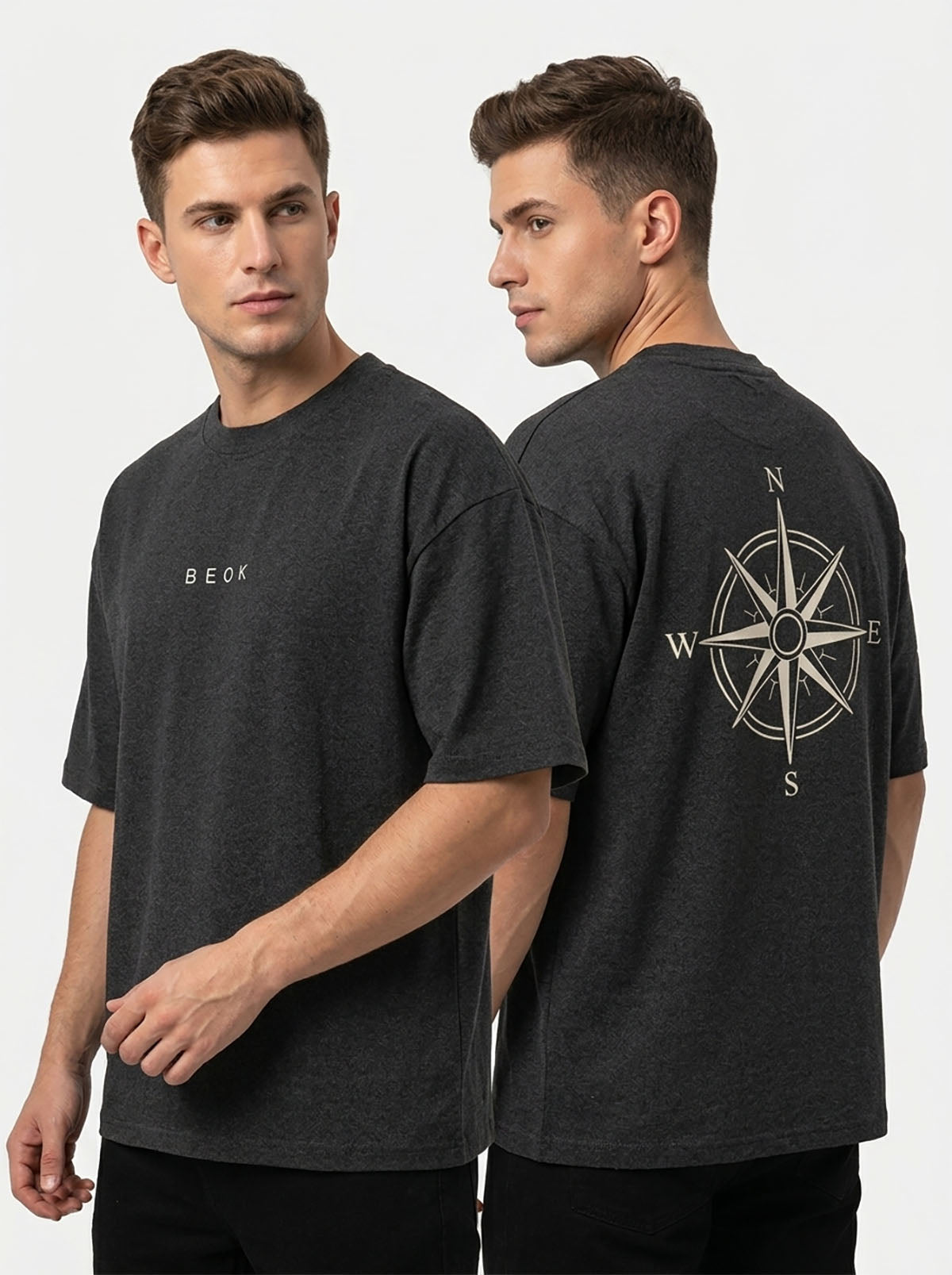 Mens Oversize Fit Charcoal T-Shirt