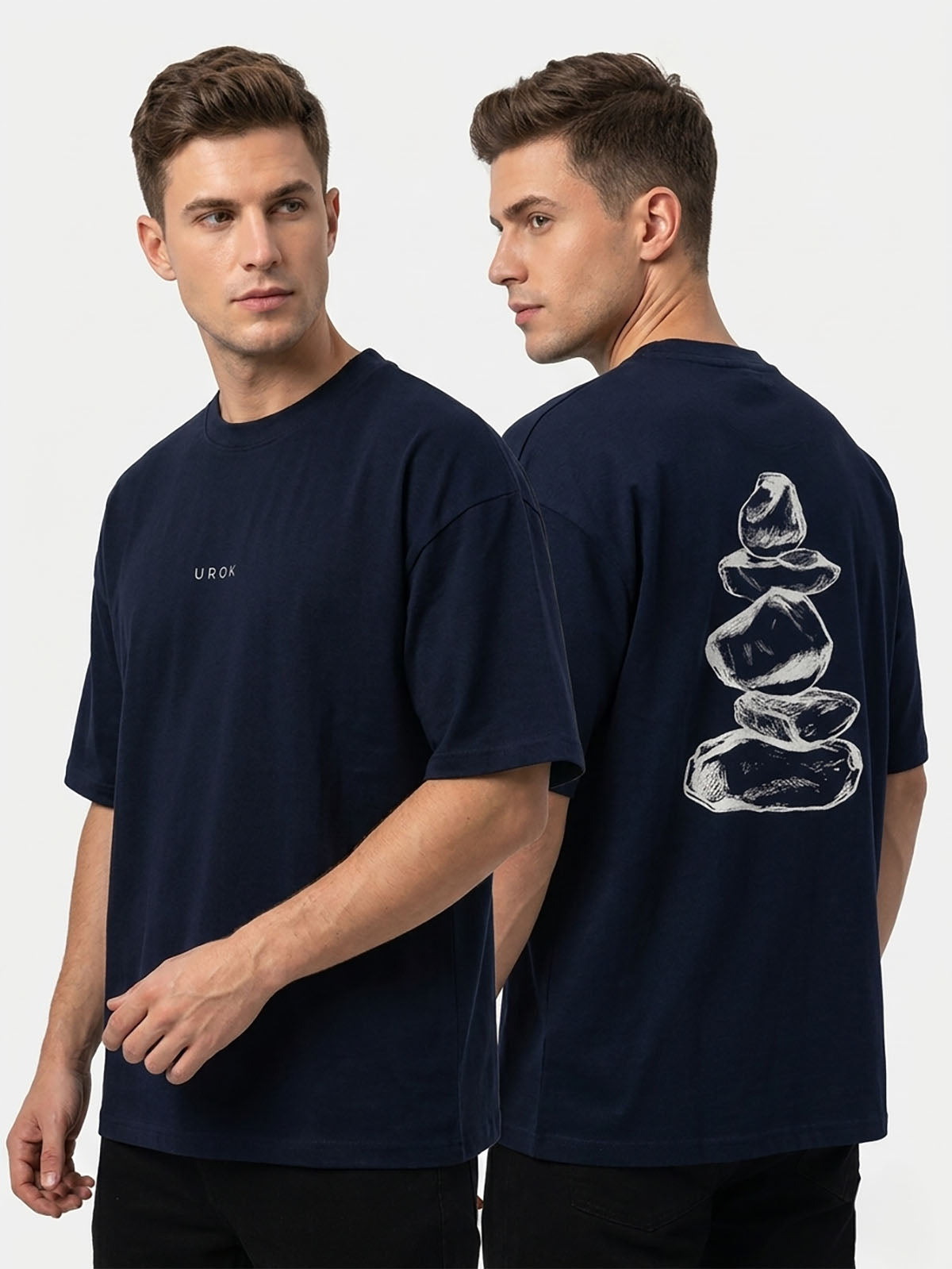 Mens Oversize Fit Navy T-Shirt