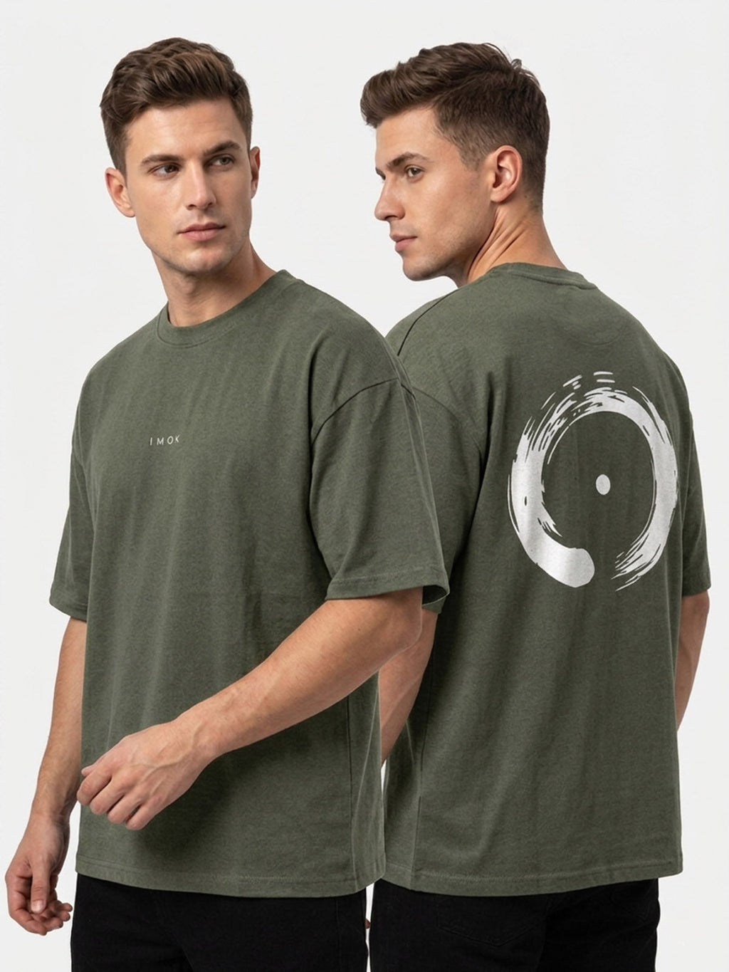 Mens Oversize Fit Olive T-Shirt