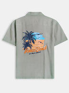 Mens Beach Outfit Green Shirt