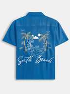 Mens Beach Outfit Blue Shirt