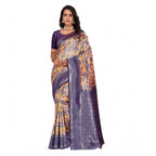 Women's Banarasi Silk Jaquard Woven Saree With Unstitched Blouse 5.5Mtr (Orange)