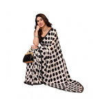 Women's Georgette Printed Saree With Unstitched Blouse 5.5Mtr (Black)
