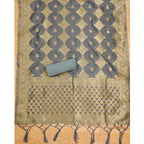 Women's Banarasi Silk Printed Unstitched Salwar Suit Material With Dupatta (Grey, 3Mtrs)