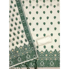 Women's Banarasi Silk Printed Unstitched Salwar Suit Material With Dupatta (Bottle Green, 3Mtrs)
