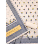 Women's Banarasi Silk Printed Unstitched Salwar Suit Material With Dupatta (Grey, 3Mtrs)