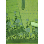 Women's Banarasi Silk Printed Unstitched Salwar Suit Material With Dupatta (Pista, 3Mtrs)