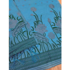 Women's Banarasi Silk Printed Unstitched Salwar Suit Material With Dupatta (SkyBlue, 3Mtrs)