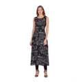 Women's Casual Crepe Sleeveless Slit Dress (Black)