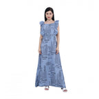Women's Casual Crepe Sleeveless Dress (Grey)