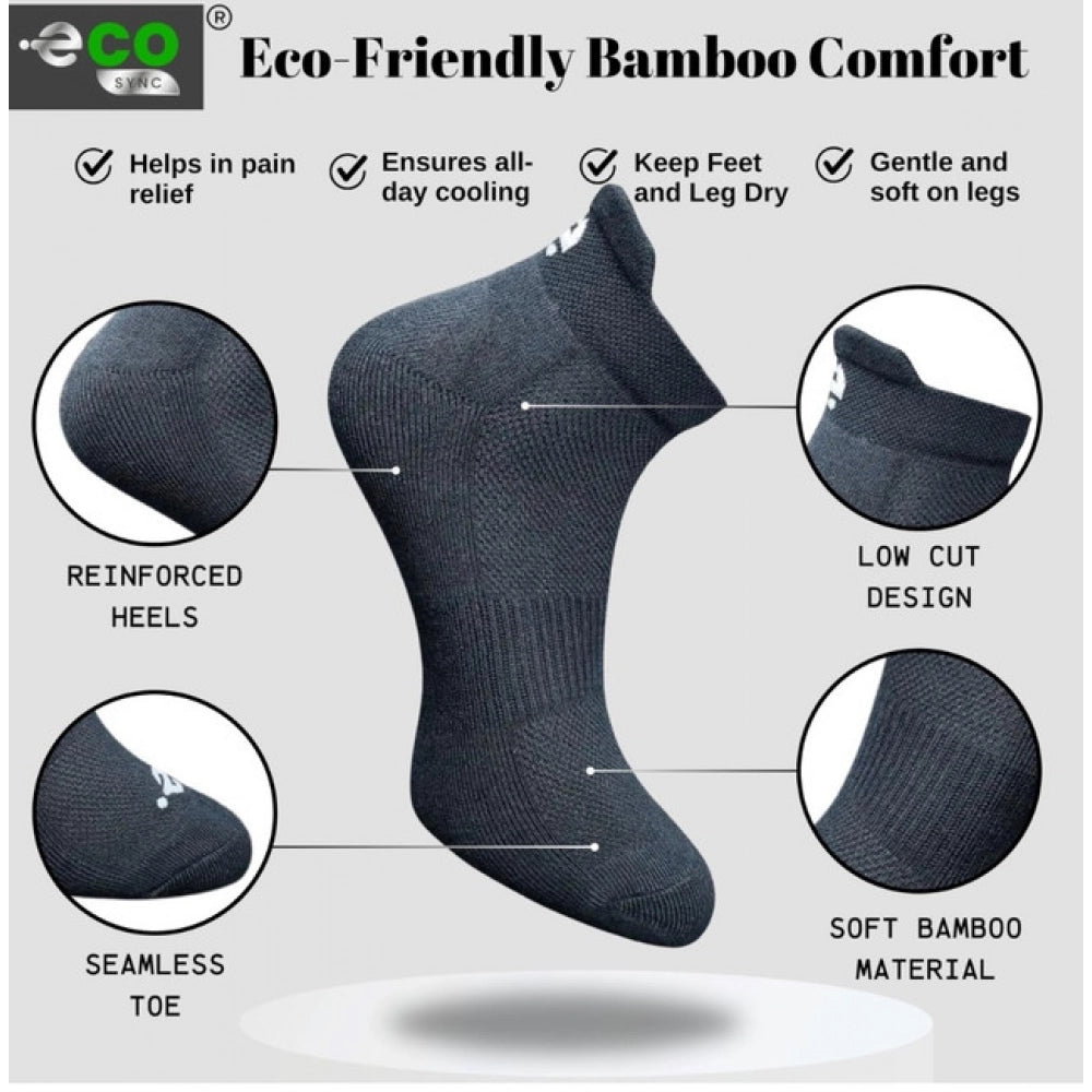 4_Pair Set Unisex Casual Bamboo Cotton Printed Ankle Length Socks (Multicolor)