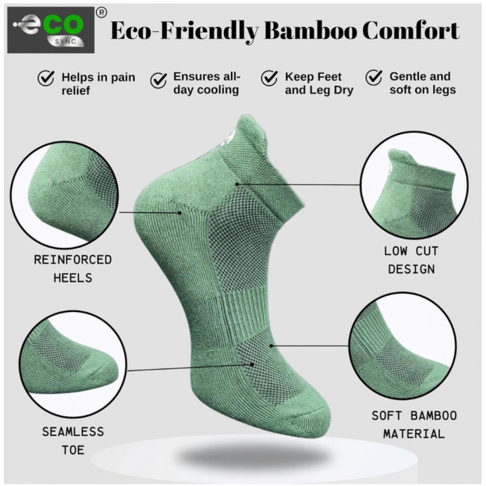 4_Pair Set Unisex Casual Bamboo Cotton Printed Ankle Length Socks (Multicolor)