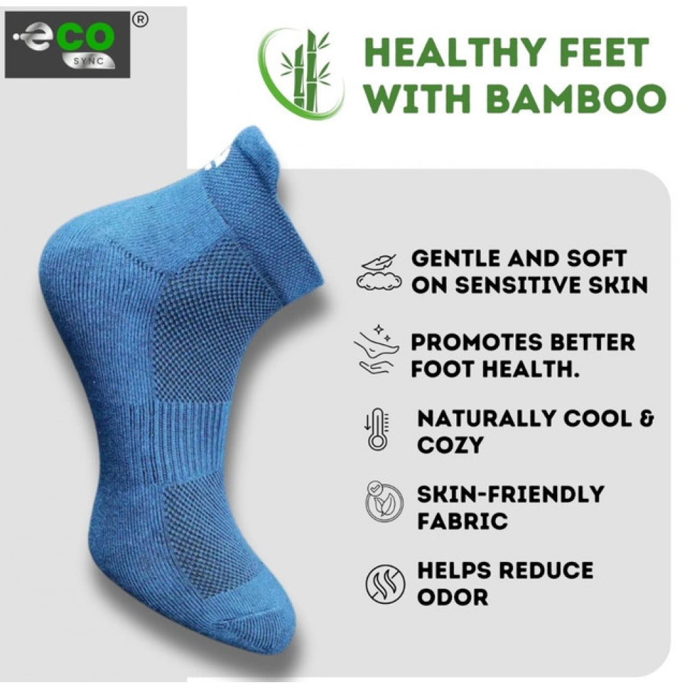 4_Pair Set Unisex Casual Bamboo Cotton Printed Ankle Length Socks (Multicolor)