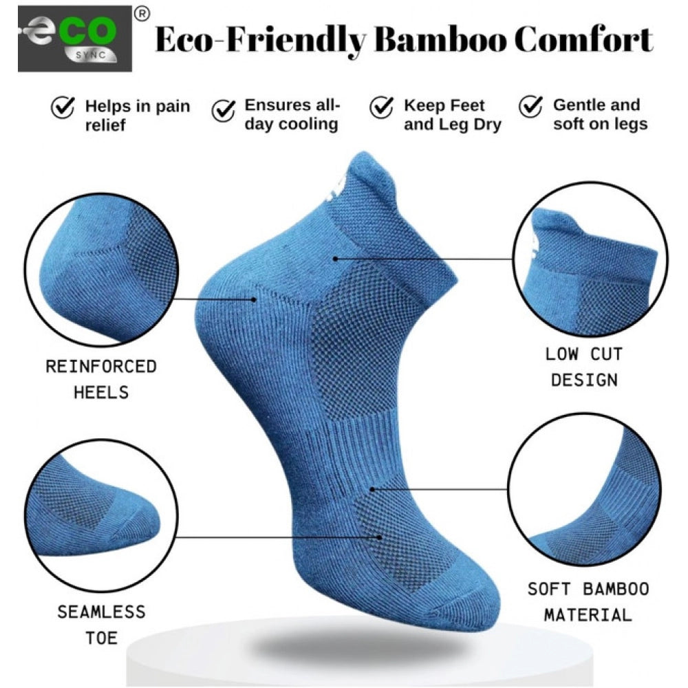 4_Pair Set Unisex Casual Bamboo Cotton Printed Ankle Length Socks (Multicolor)