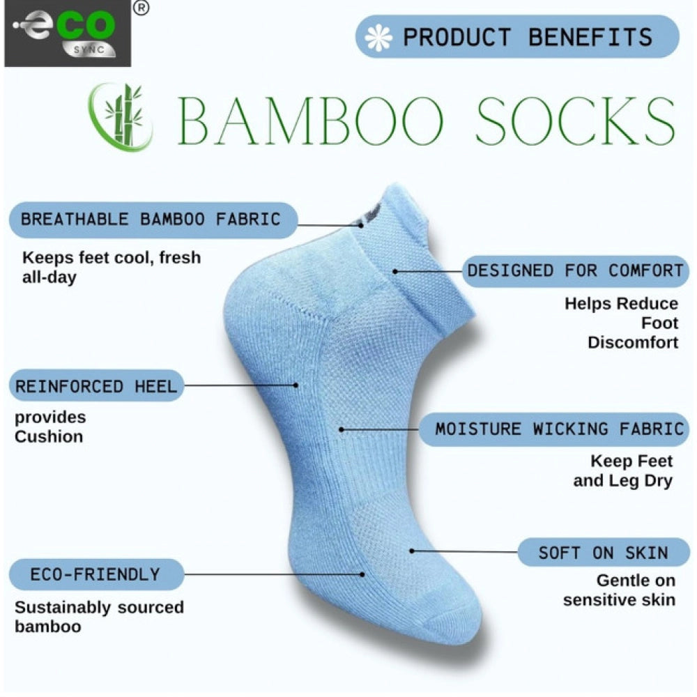 4_Pair Set Unisex Casual Bamboo Cotton Printed Ankle Length Socks (Multicolor)