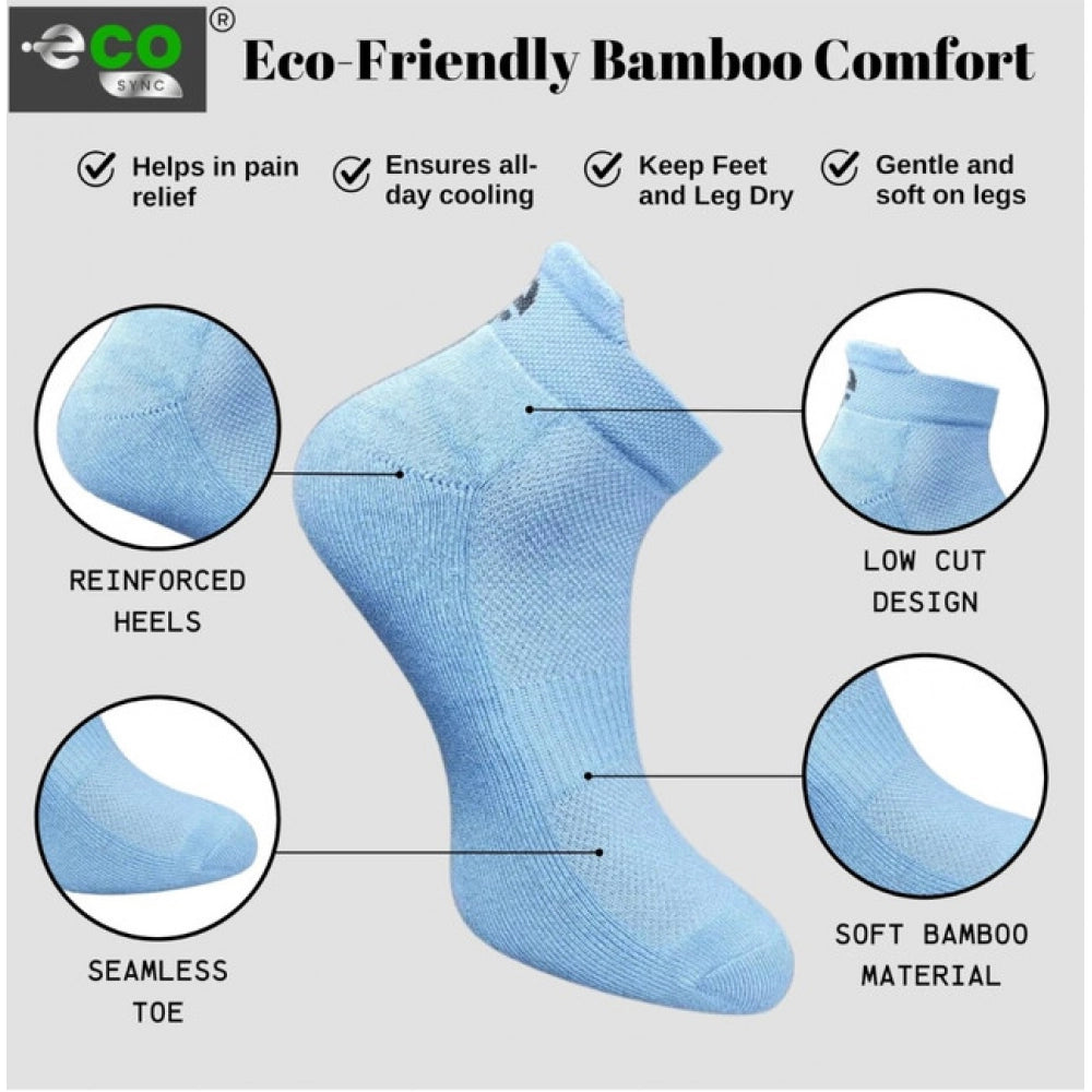4_Pair Set Unisex Casual Bamboo Cotton Printed Ankle Length Socks (Multicolor)