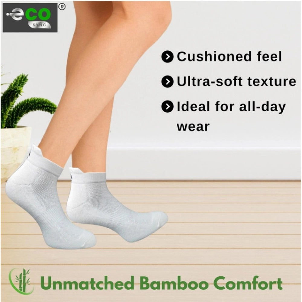 4_Pair Set Unisex Casual Bamboo Cotton Printed Ankle Length Socks (Multicolor)