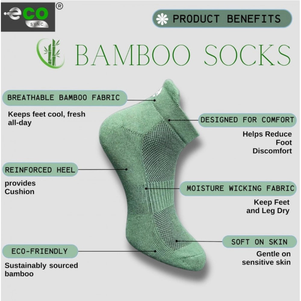 4_Pair Set Unisex Casual Bamboo Cotton Printed Ankle Length Socks (Multicolor)