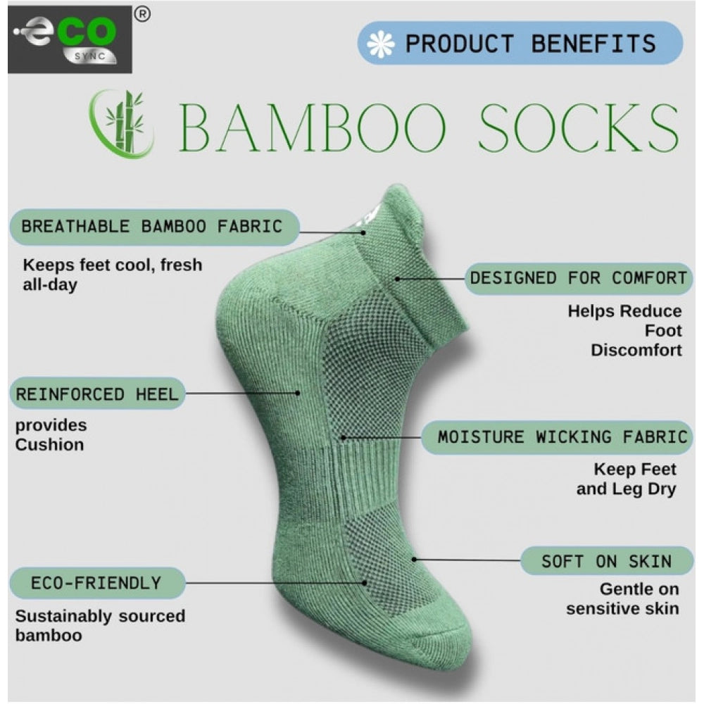 4_Pair Set Unisex Casual Bamboo Cotton Printed Ankle Length Socks (Multicolor)