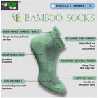 4_Pair Set Unisex Casual Bamboo Cotton Printed Ankle Length Socks (Multicolor)
