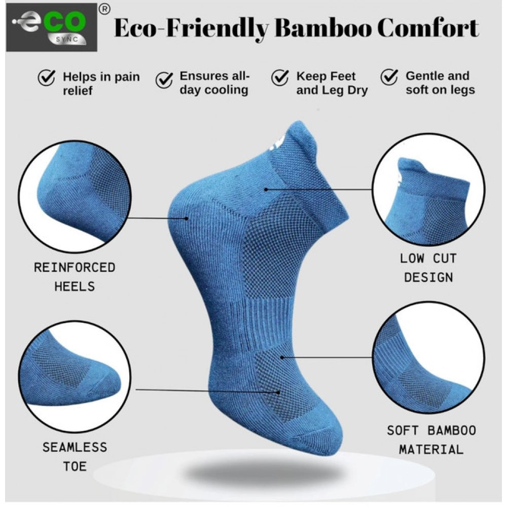 4_Pair Set Unisex Casual Bamboo Cotton Printed Ankle Length Socks (Multicolor)