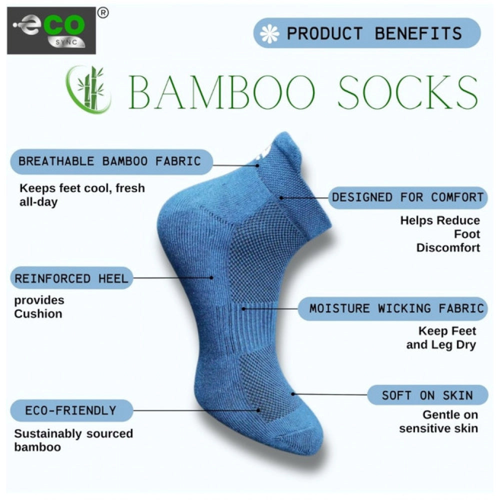 4_Pair Set Unisex Casual Bamboo Cotton Printed Ankle Length Socks (Multicolor)