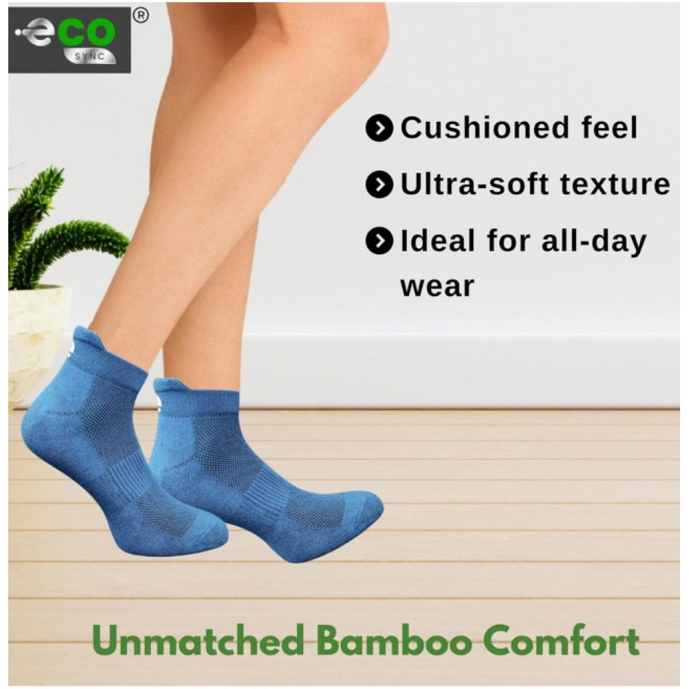 4_Pair Set Unisex Casual Bamboo Cotton Printed Ankle Length Socks (Multicolor)