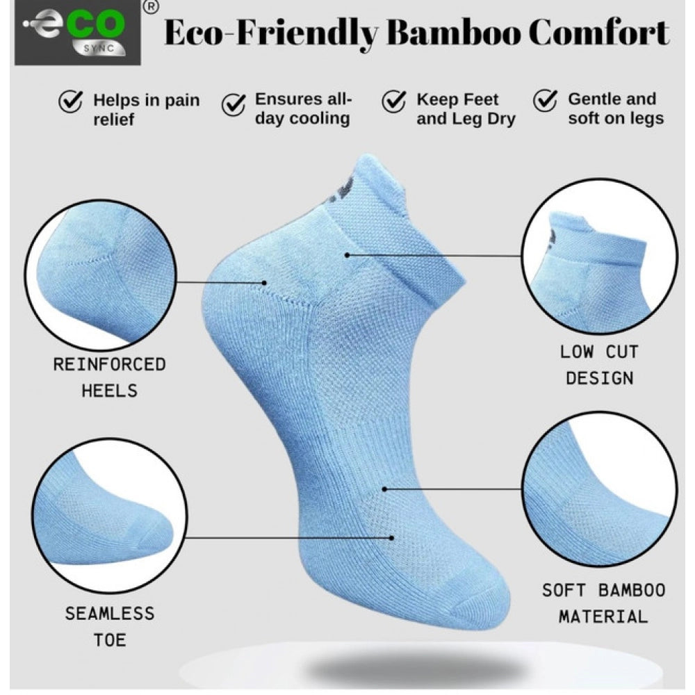 4_Pair Set Unisex Casual Bamboo Cotton Printed Ankle Length Socks (Multicolor)