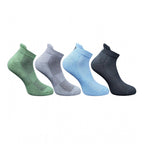 4_Pair Set Unisex Casual Bamboo Cotton Printed Ankle Length Socks (Multicolor)