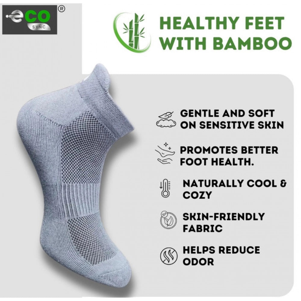 4_Pair Set Unisex Casual Bamboo Cotton Printed Ankle Length Socks (Multicolor)