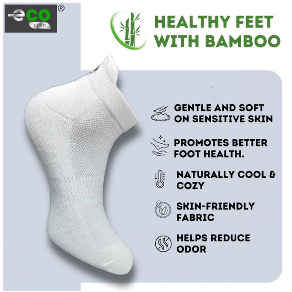 4_Pair Set Unisex Casual Bamboo Cotton Printed Ankle Length Socks (Multicolor)
