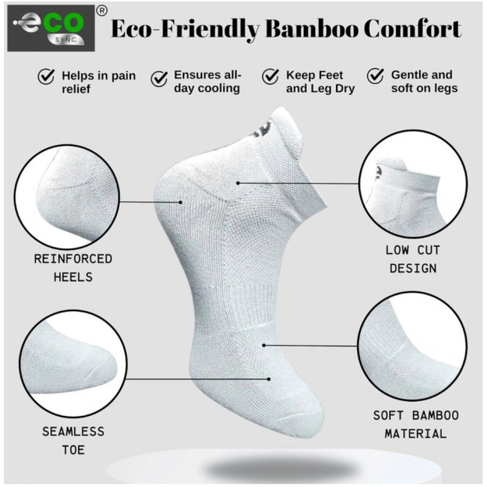 4_Pair Set Unisex Casual Bamboo Cotton Printed Ankle Length Socks (Multicolor)