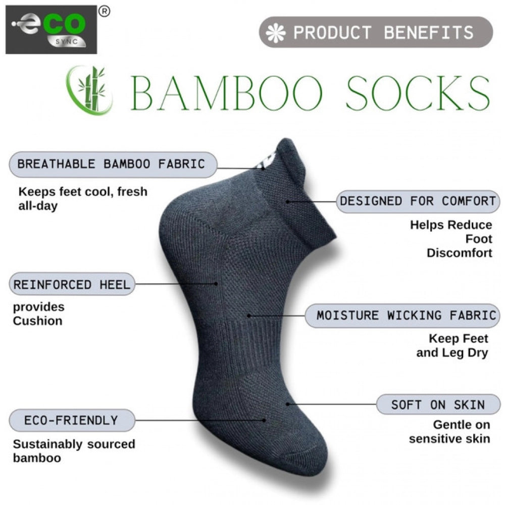 4_Pair Set Unisex Casual Bamboo Cotton Printed Ankle Length Socks (Multicolor)