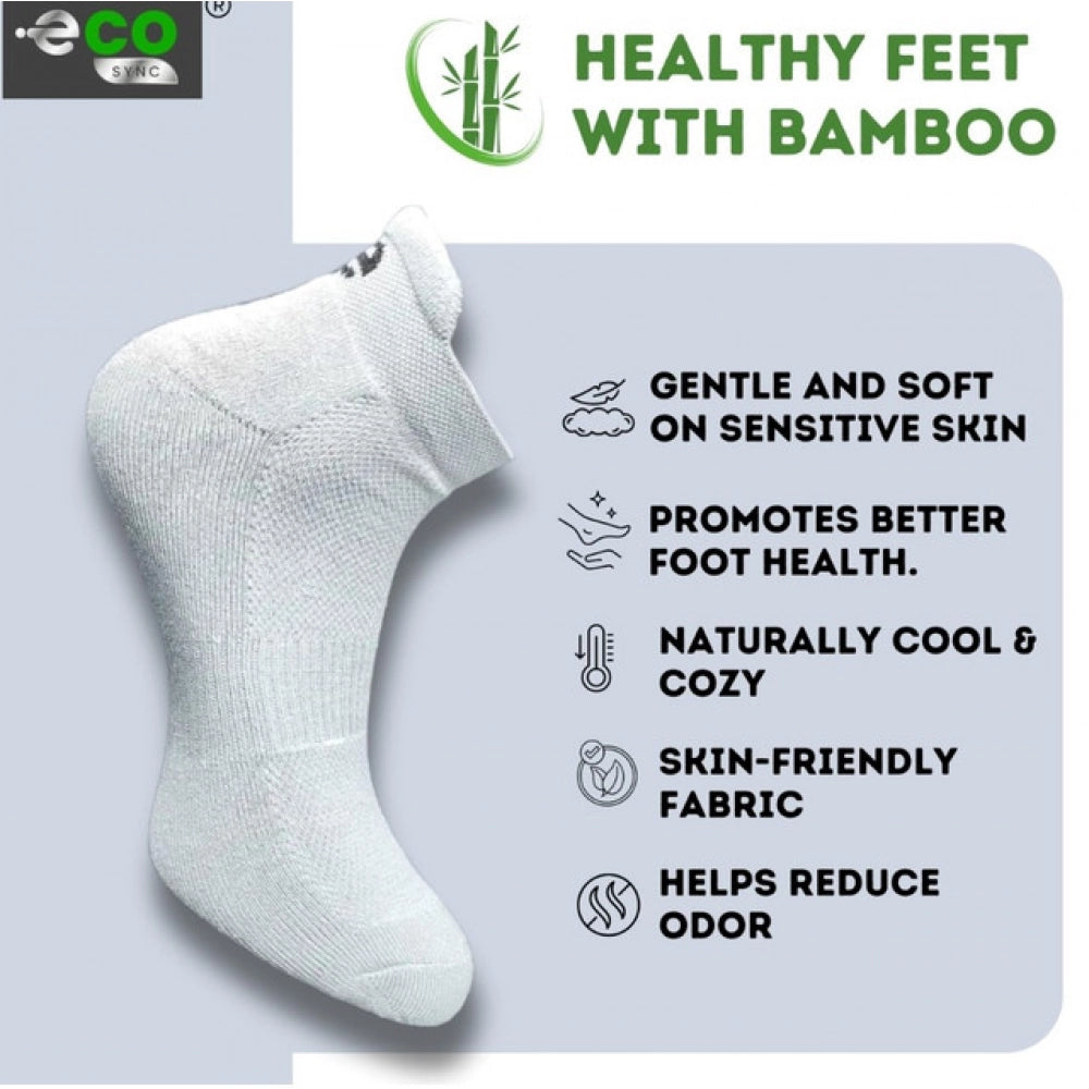 4_Pair Set Unisex Casual Bamboo Cotton Printed Ankle Length Socks (Multicolor)