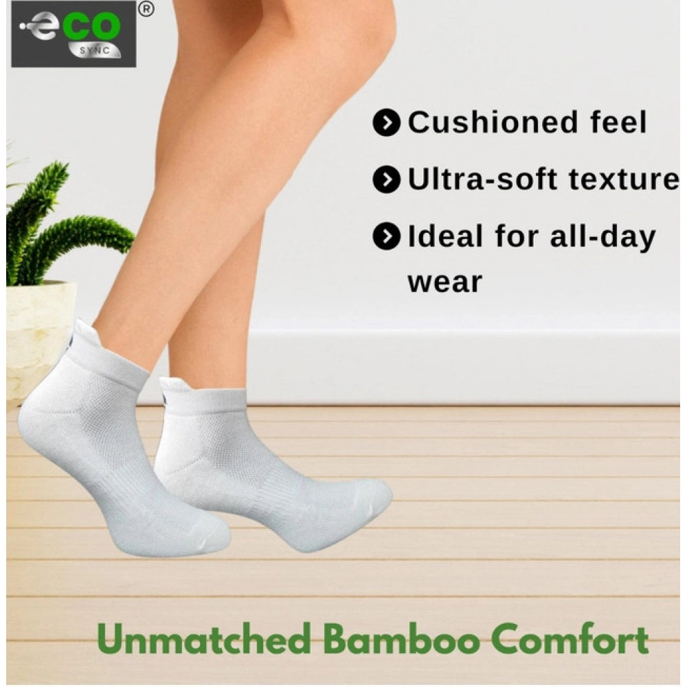 4_Pair Set Unisex Casual Bamboo Cotton Printed Ankle Length Socks (Multicolor)