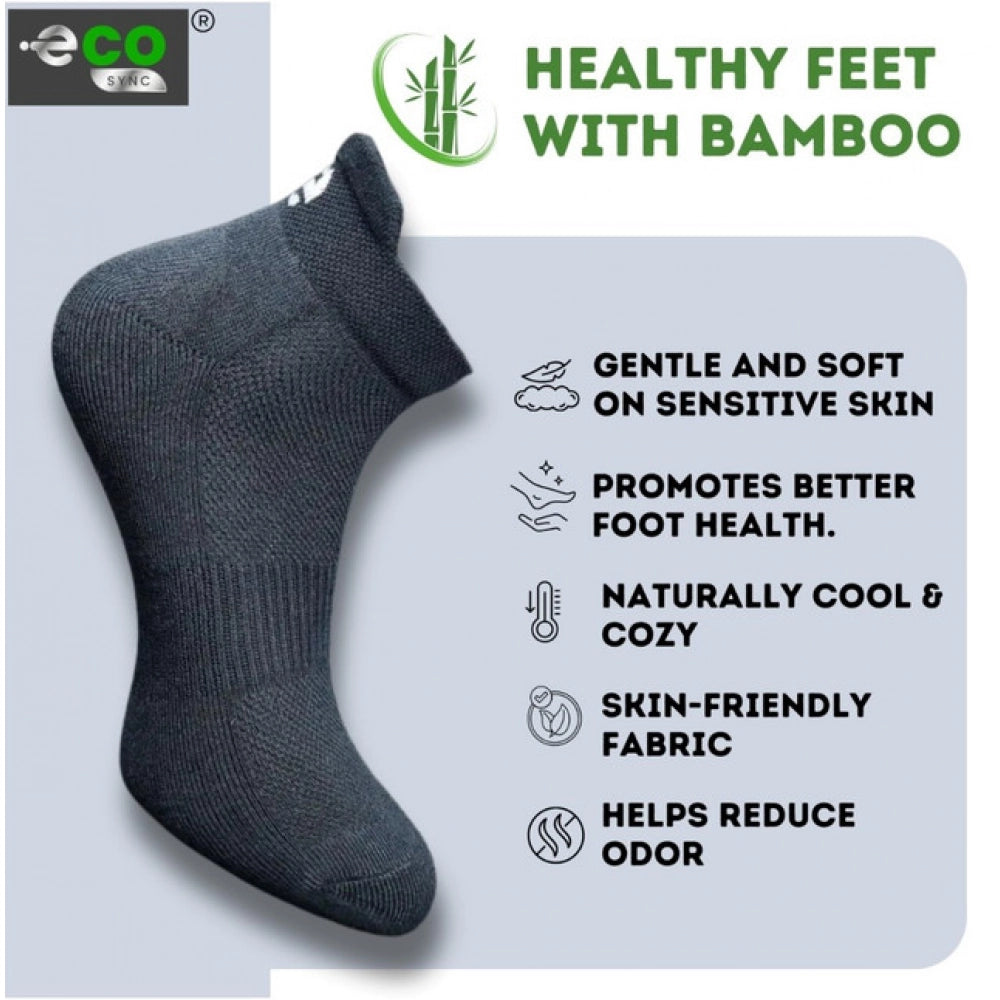 4_Pair Set Unisex Casual Bamboo Cotton Printed Ankle Length Socks (Multicolor)