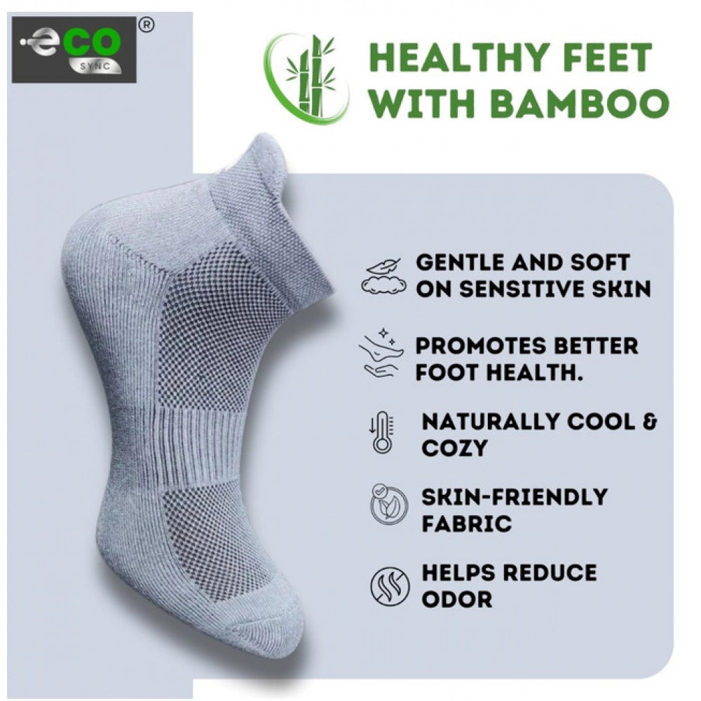 4_Pair Set Unisex Casual Bamboo Cotton Printed Ankle Length Socks (Multicolor)