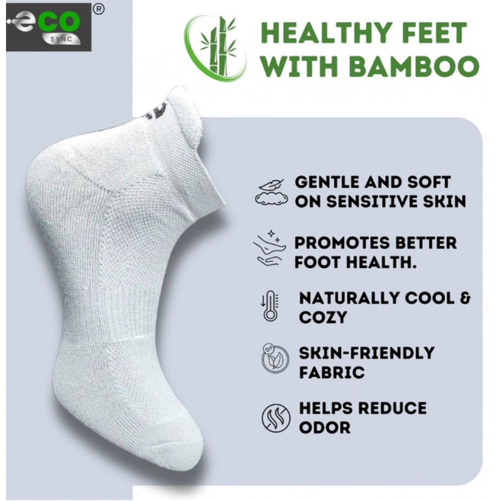 4_Pair Set Unisex Casual Bamboo Cotton Printed Ankle Length Socks (Multicolor)