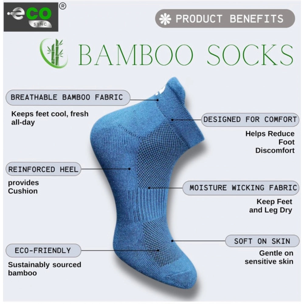 4_Pair Set Unisex Casual Bamboo Cotton Printed Ankle Length Socks (Multicolor)