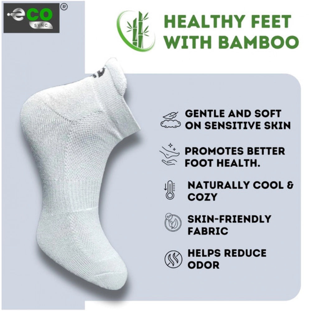 4_Pair Set Unisex Casual Bamboo Cotton Printed Ankle Length Socks (Multicolor)
