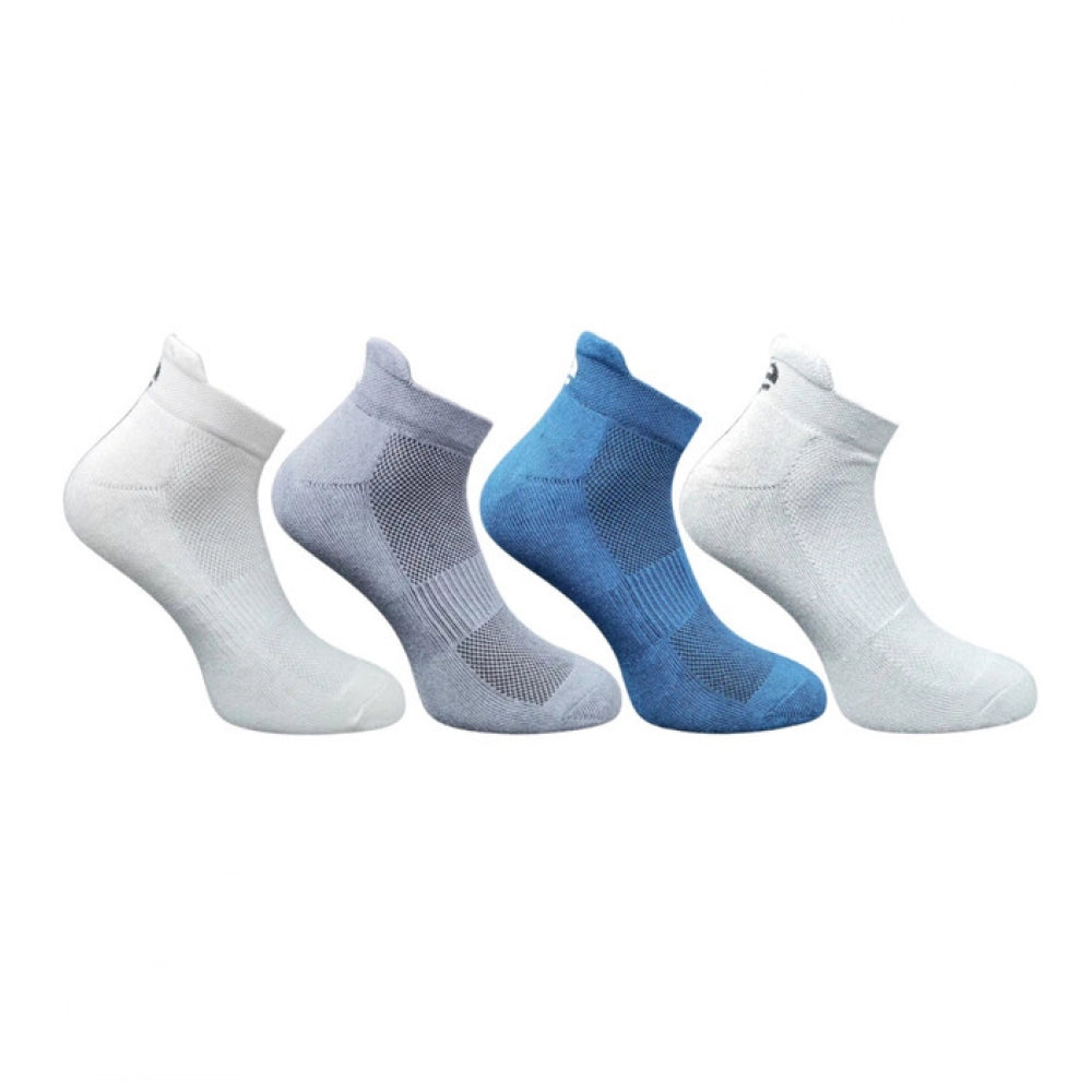 4_Pair Set Unisex Casual Bamboo Cotton Printed Ankle Length Socks (Multicolor)