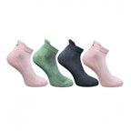 4_Pair Set Unisex Casual Bamboo Cotton Printed Ankle Length Socks (Multicolor)